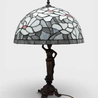 Alman Art Nouveau Dönemi Figürlü Tiffany-Style Masa Lambası